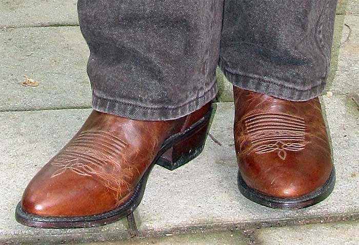 Justin Tan Distressed Cowboy Boots