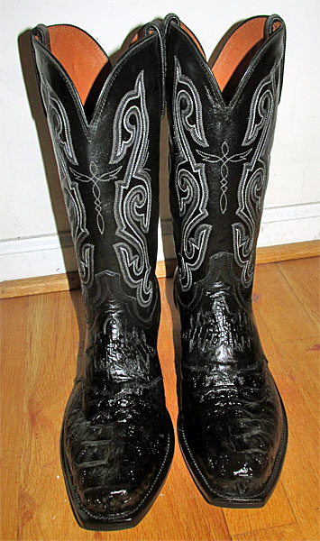 Lucchese Black Hornback Cowboy Boots