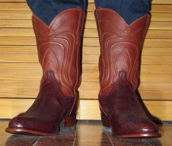 Tecovas Nolan Bourbon Lizard Cowboy Boots
